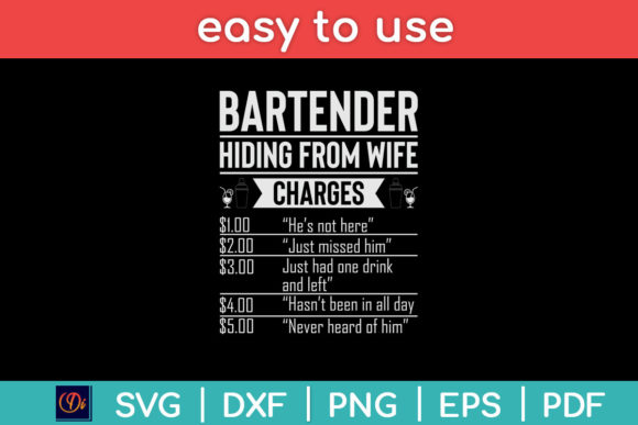 Bartender Hiding From Wife Charges Funny Graphics for Crafts