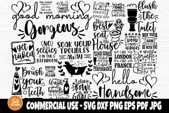 Bathroom SVG Signs for Crafts and Graphics