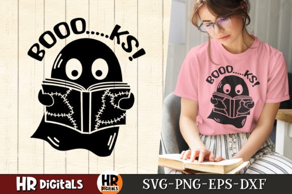 Booo...ks Funny Reading Halloween SVG for Graphics and Crafts