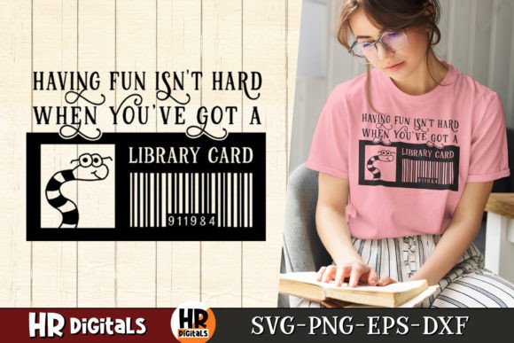 Funny Library Card SVG for Graphics and Crafts