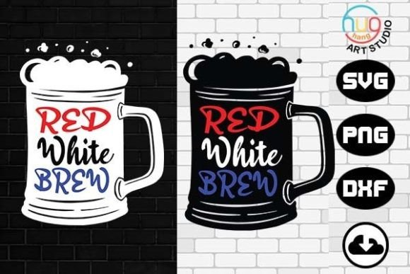 Red White and Brew Graphics for Crafts