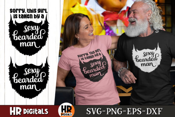 Sexy Bearded Couple Graphics for Creative Publishing