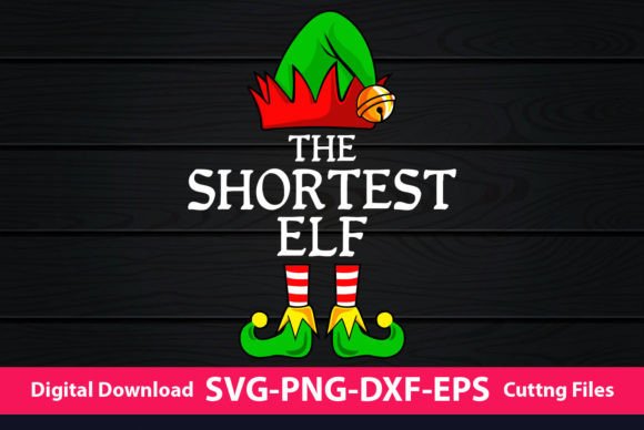 The Shortest Elf Graphic for Crafts and Seasonal Design